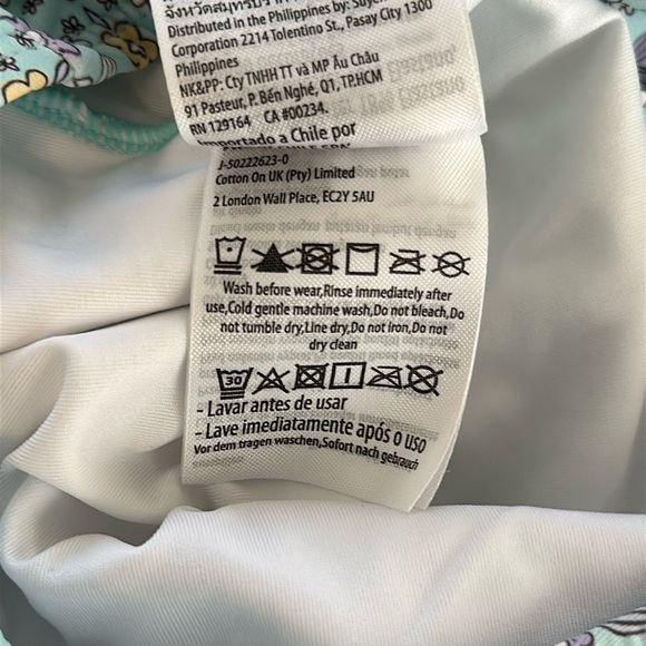 Cotton On Kids Floral Ruffle Long Sleeve Swimsuit - Picture 9 of 9